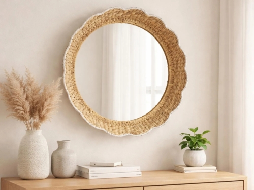 Gương Treo Tường Khung Mây Handmade