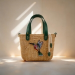 Túi Cói Handmade Đính Hình Hươu