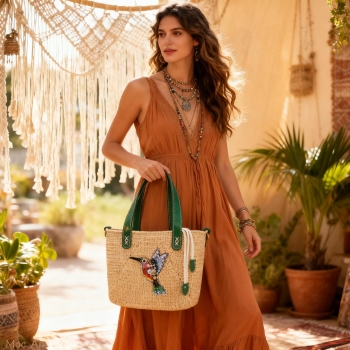 Túi Cói Handmade Đính Hình Hươu