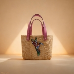 Túi Cói Handmade Đính Hình Hươu